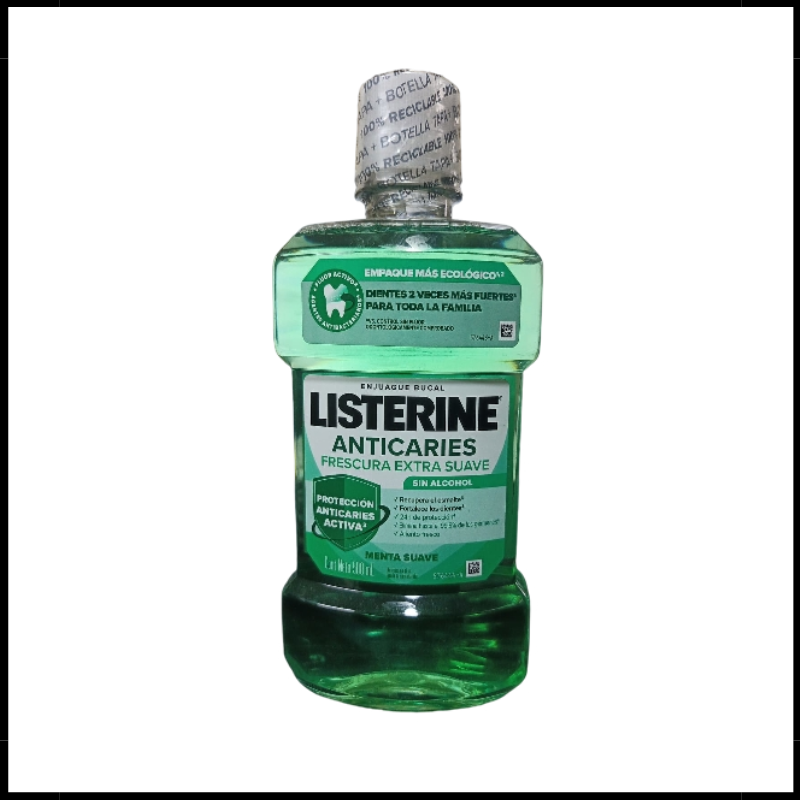 Listerine Anticaries Frescura Extra Suave Sin Alcohol 500ml