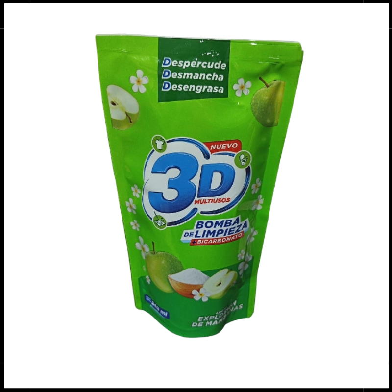 Detergente Liquido 3D Explosión de Manzanas D/Pack 240ml